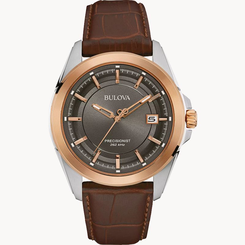 Bulova Classic Men s Rose Gold Brown Leather Strap Precisionist